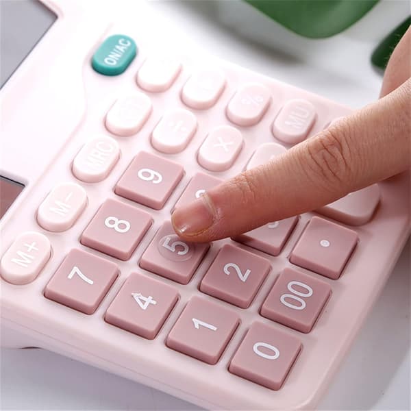 Pink 12 Bit Solar Videnskabelig Lommeregner Skrivebordscomputer til Finans Kontor Stor Skærm