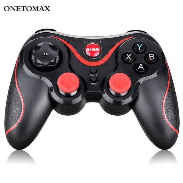 S3 Bluetooth Gamepad med stativ, trådløs controller kompatibel med Android, iOS, PC, TV