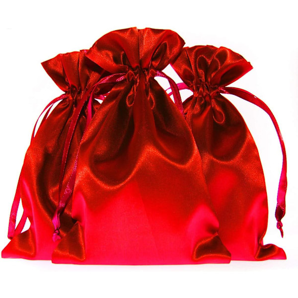 Attract 3" x 4" Wine Satin Gift Bags, Jewelry Bags, Wedding Favor Drawstring Bags Baby Shower Christmas Gift Bags 50 per Pack