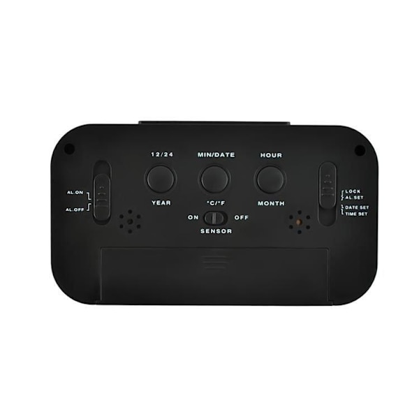 ISO väckarklocka Digital med termometer black