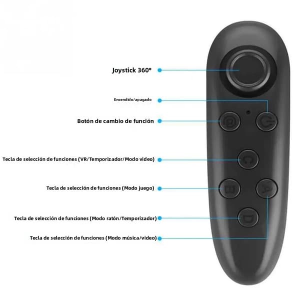 Sort Bluetooth Fjernbetjening Gamepad, Kompatibel med Android 3D VR Briller E Box, Trådløs Opgraderet