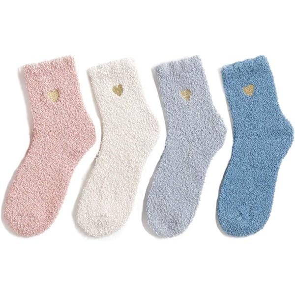 Mysiga Varma Toffelstrumpor Kvinnor Super Mjuka Mikrofiber Bekväma Sovstrumpor 6 eller 5 Par A7
