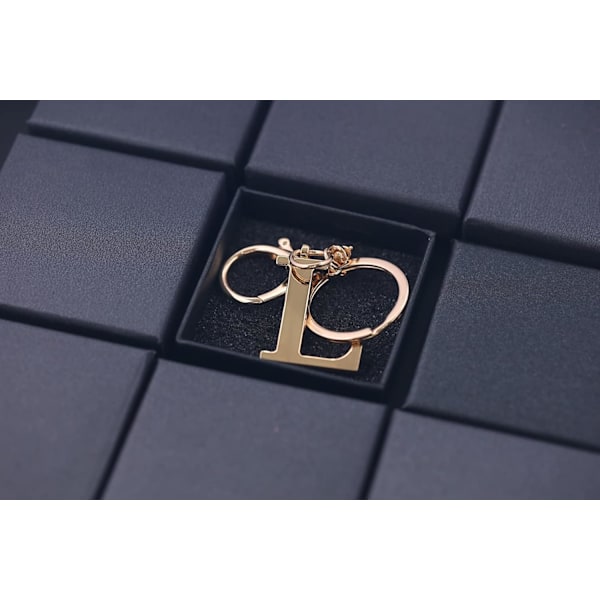 Nøglering med Guld Bogstav A-Z til Kvinder Taske Charms Pung Charms Til Håndtasker Metal Alphabet Initial Letter Nøglering L