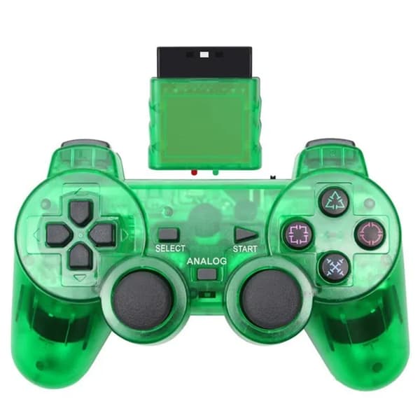 Rød Transparent Vibrerende Trådløs Spillkontroller, Kompatibel med PS2, PC USB-kontroller