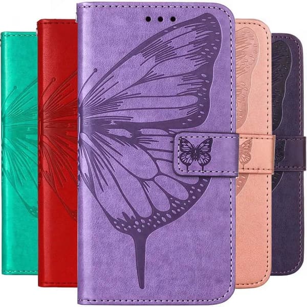 Musta EG; Söpö perhossiiven puhelinkotelo iPhone 14 Plus -puhelimelle SIM-korttipaikalla, D03E Black iPhone 14 Plus