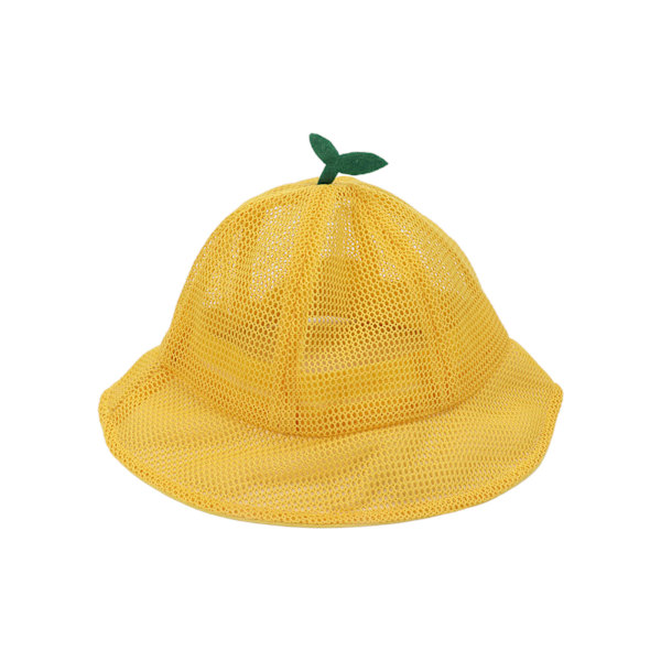 Barnens hinkhatt justerbar rep söt mesh andningsbar sommar solhatt gul yellow