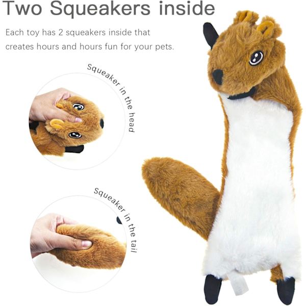 Hundpipleksaker 5-pack, Djurleksaker med Knaster, Plyschleksak för Hundar utan Fyllning, Tuggleksak för Hundar, Pipande Hundleksaker för Stora och Medelstora Hundar 5