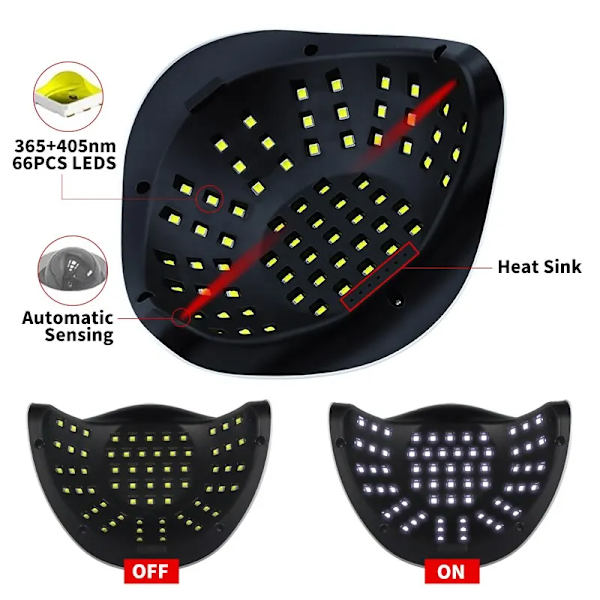 SUN X11 MAX Professionell nageltorkningslampa för manikyr 66 LED-lampor Gel Polish Dryer med stor LCD-displaylampa för