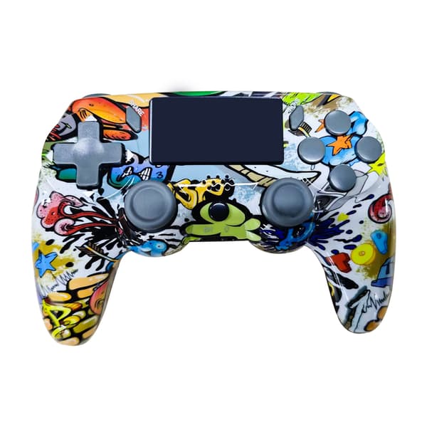 Camouflage Rød Trådløs Bluetooth Spilcontroller, 6-Akse Gyro, Touchpad, Kompatibel med PS4 og PC