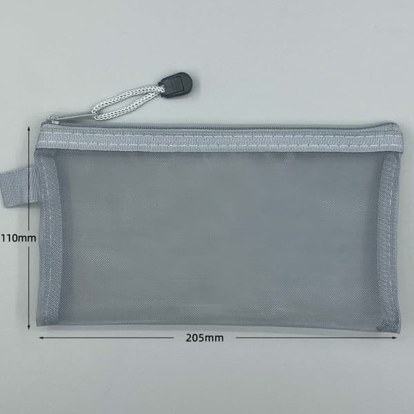 Transparent pennfodral i mesh, stor kapacitet, med dragkedja, perfekt för prov och studenter, anpassningsbart