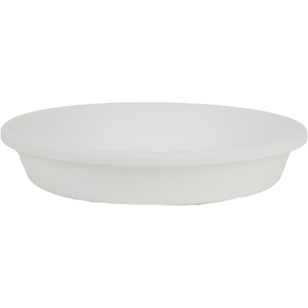 9 Tums Rund Plast Klassisk Växtfat - Inomhus Utomhus Växtbrickor för Krukor - 9\"x7\"x1.6\" Vit white