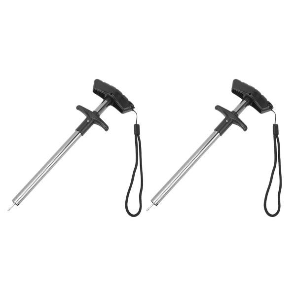 2-Pack Portable T-Bar Hook Extractor Fishhook Extractor Tool Easy Reach Aluminum Fishhook Extractor Silver L Silver L