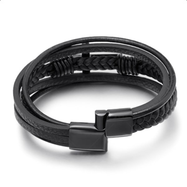 Stilsäkert Armband KORS i PU-lær Svart 19CM