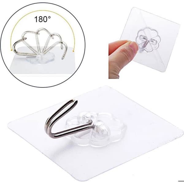 Krog i krom rustfrit stål til vægmontering 5,4x5,4 cm Rustfri alsidig til badeværelse køkken entre 1 stk 50pcs