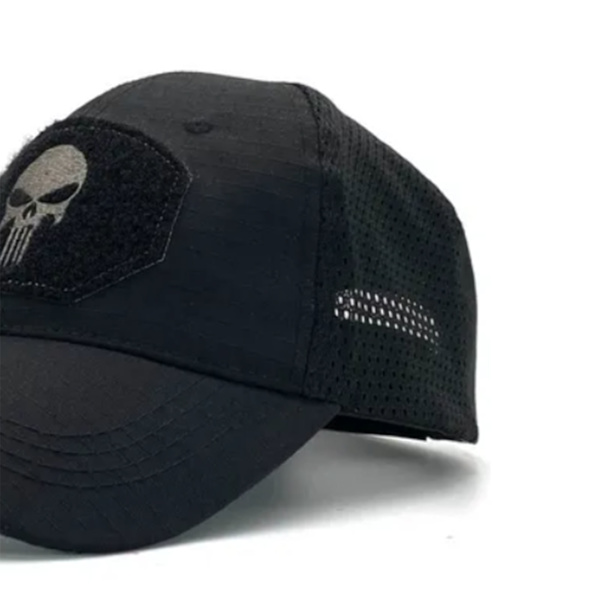 Mjuk elastisk justerbar fashion dödskalle broderi mönster hip-hop herrhatt svart