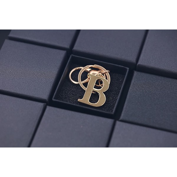 Nøglering med Guld Bogstav A-Z til Kvinder Taske Charms Pung Charms Til Håndtasker Metal Alphabet Initial Letter Nøglering B