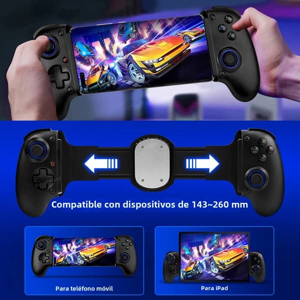 D10S Hvid Trådløs Spilcontroller Kompatibel med Switch, Android, iOS og Tablet, Multiplatform Streaming Gamepad