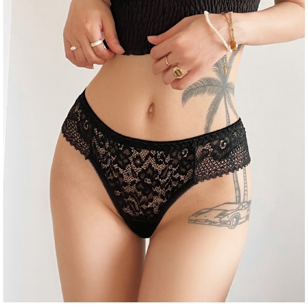 Stilige og sexy kvinnetruser thong halvdekket rumpe bikini shorts firedelt sett. M