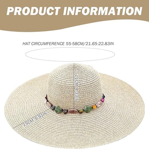 Dame Solhatt med Bred Brem, Sammenleggbar Myk Topplue, Sommer UV-beskyttelse Strandhatt, Blå