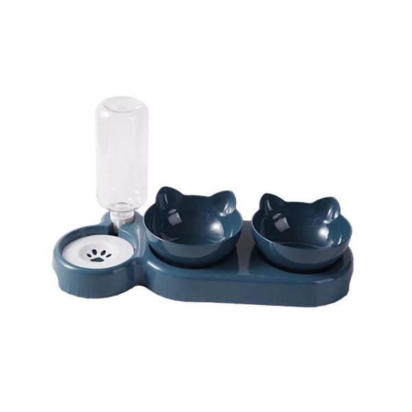 Mat- og vannskål for katt - Automatisk blue
