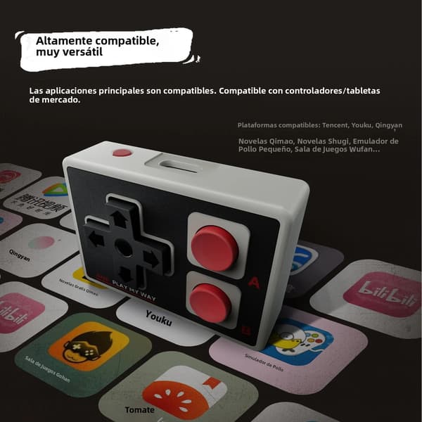 Harmaa IINE Mini Bluetooth -ohjain, monitoiminen joystick, yhteensopiva Android- ja iPhone-peliohjaimen kanssa