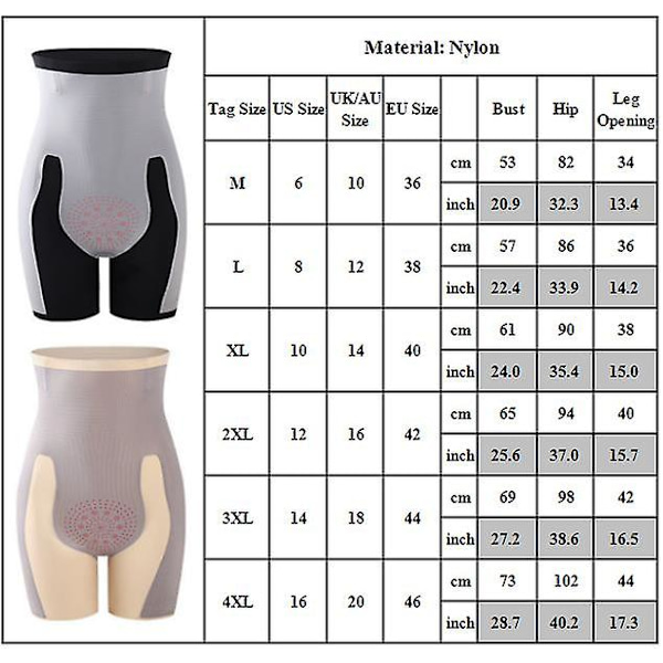 Formande Underkläder för Kvinnor med Fiberåterställning, Grafen-Bikaka, Åtdragande Shapewear, Magkontroll-Shorts Black 4XL