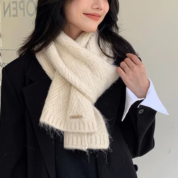 165-24cm;5 Alpaca Uld Halstørklæde Dame Efterår og Vinter Ny Uldblanding Koreansk Version Trendy Studerende High-end Strik 5