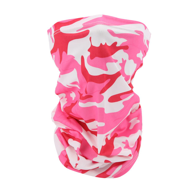 Utendørs issilkeskjerf, mykt, pustende, vaskbart, anti-UV sykkelmaske bandana (rosa og hvit kamuflasje) Pink and White Camouflage