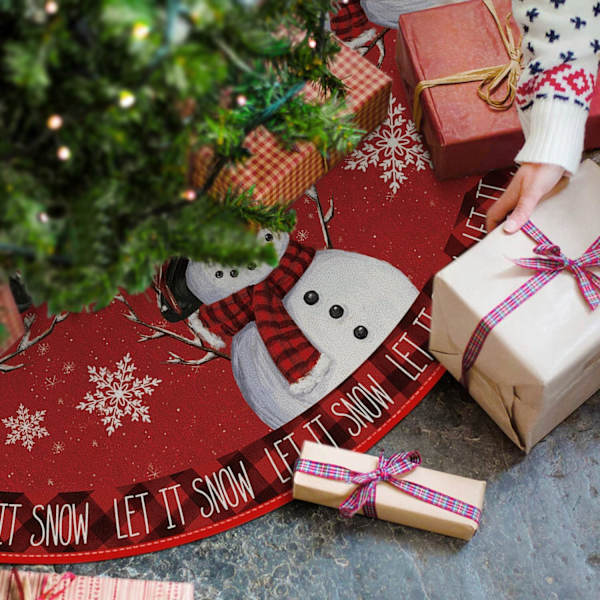 Snögubbe Julgransskjort, Jul Vinter Semester Fest Granmatta Inomhus Utomhus Dekoration 36 Tum 36"