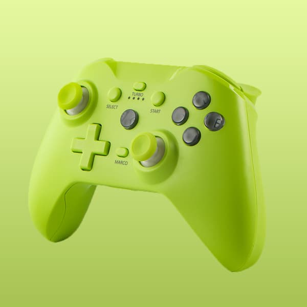 Grønn trådløs spillkontroller, kompatibel med Switch-konsoll, multi-plattform gamepad med bevegelseskontroll