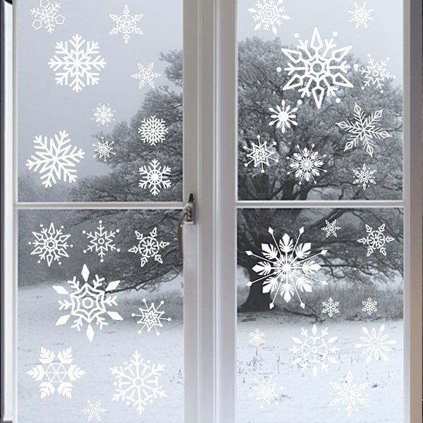 Julepynt snøfnugg statiske klistremerker vindusglass klistremerker jule snøfnugg vindus klistremerker til jul white