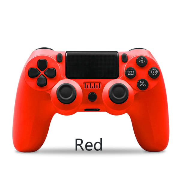 Rød trådløs Bluetooth-kontroller med PS4/Slim/Pro, dobbel vibrasjon, kompatibel med Windows, PC, iOS, Android