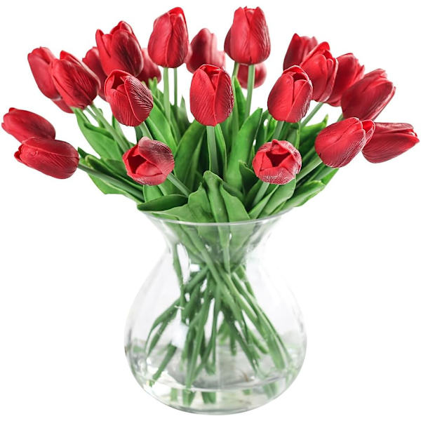 Kunstige ægte tulipaner Rot -20