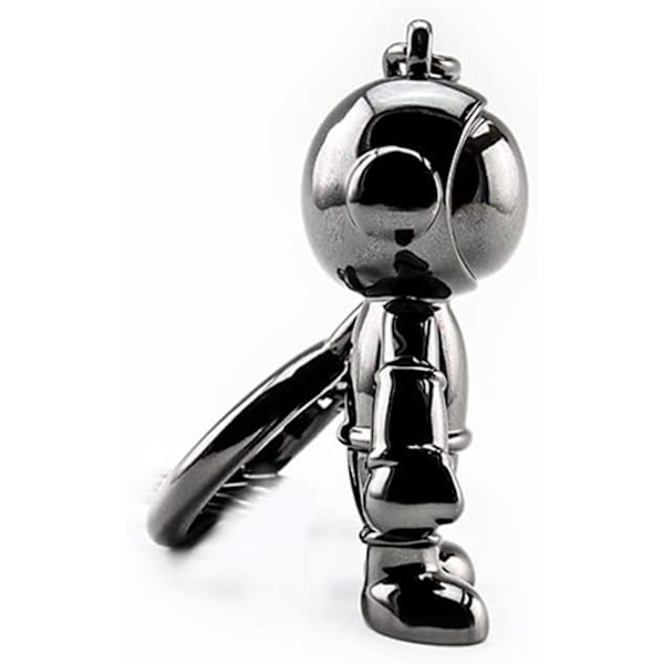 Musta Robot-Avaimenperä Miehille Luova Avaruusmies Auton Avaimenperä Renkaana Toimistoon Reppuun Lompakkoon Koristeeksi Black