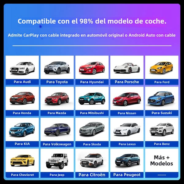 2-i-1 Trådløs Biladapter Kompatibel med CarPlay og Android Auto til Fabriksmonterede Kabelsystemer
