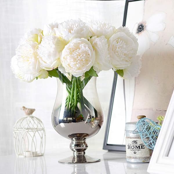 Kunstige peonblomster, hvit, 1 bunt White