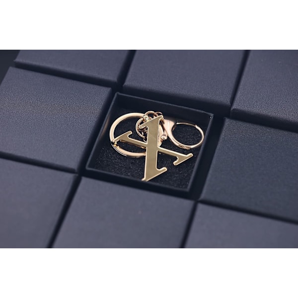Nøglering med Guld Bogstav A-Z til Kvinder Taske Charms Pung Charms Til Håndtasker Metal Alphabet Initial Letter Nøglering X