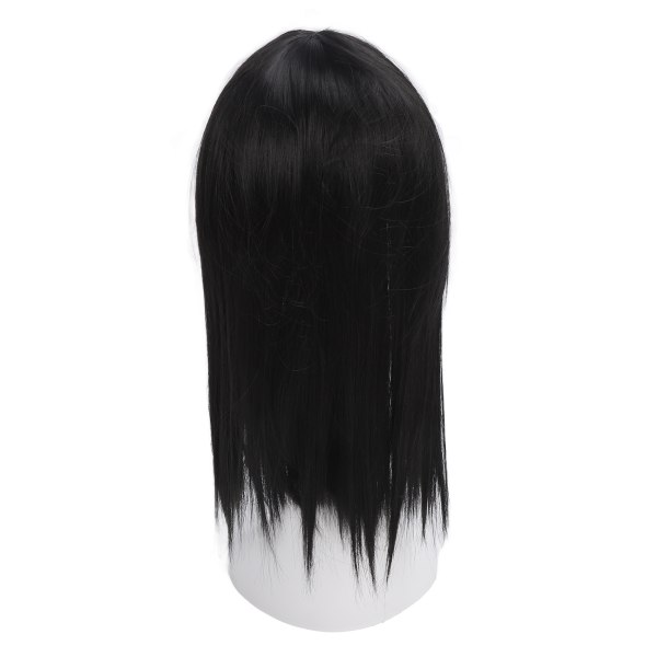 Lasten simuloitu peruukkityttö otsatukka peruukki musta pitkät suorat hiukset kemiallinen kuitupäähineet koko top vaihto musta