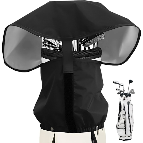 Golfbag Regnöverdrag Vattentätt Huva Golfbag Regn Skydd Överdrag Hållbart Lätt Klubbväskor Regnkappa - 21.7in x 19.7in (Svart)
