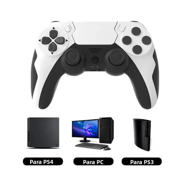 Blå trådløs gamepad med 6-akset gyro, dobbelt vibration, kompatibel med PS-konsoller og Windows PC