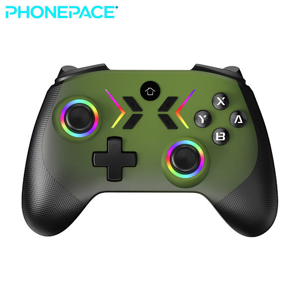 Sort - Trådløs Bluetooth-spilcontroller med Switch - 6-akset gyro, vækkefunktion, RGB-lys og NS2 makroprogrammerings-gamepad black