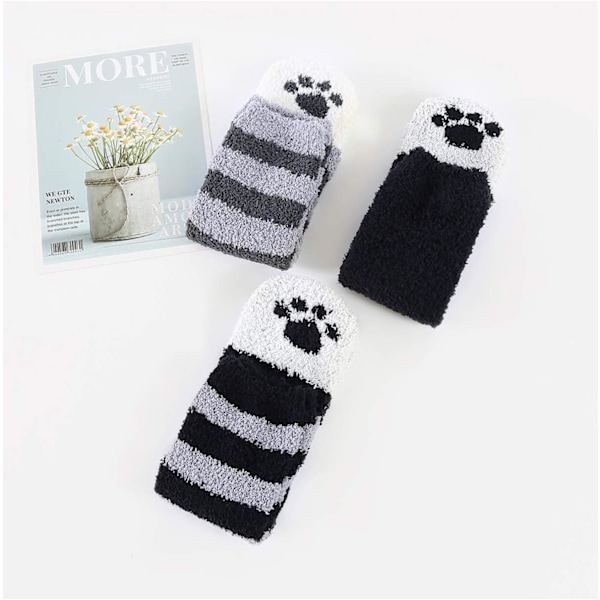 Mysiga Varma Toffelstrumpor Kvinnor Super Mjuka Mikrofiber Bekväma Sovstrumpor 6 eller 5 Par A3
