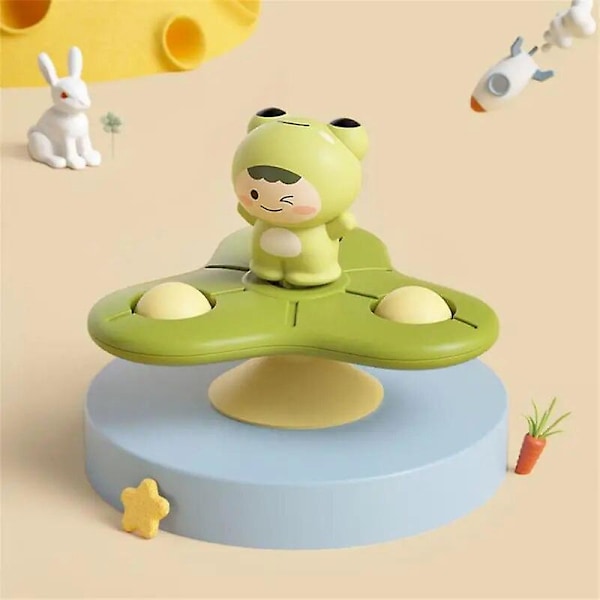 Tegneserie sugekop roterende legetøj sjove bade puslespil legetøj børns drenge gaver frø lotus blad roterende sjov Frog
