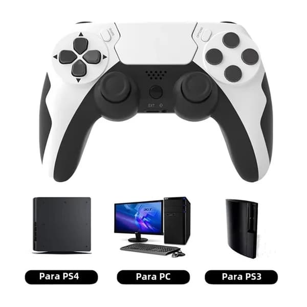 Blå trådløs gamepad med 6-akset gyro, dobbelt vibration, kompatibel med PS-konsoller og Windows PC