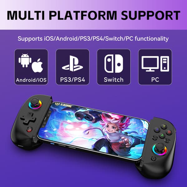 Trådløs laser-spilcontroller, kompatibel med iOS, Android, Switch og PS4-konsoller