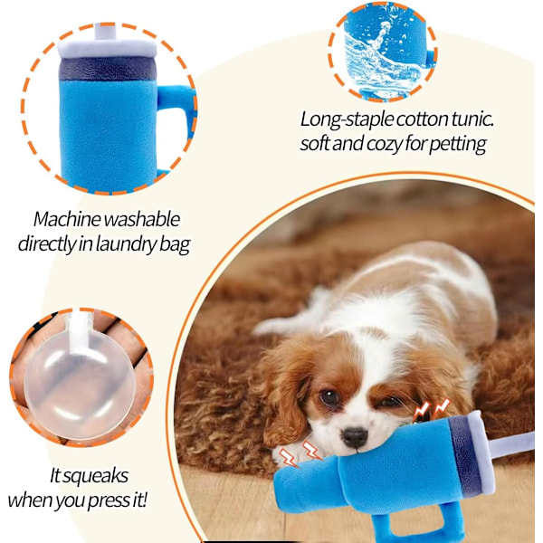 Søt Kvitrende Hundeleker Beger Morsom Tumbler med Håndtak Beger Hundeleker, for Hundeleker Interaktivt Dun og Seig Hundeleker for Små Hunder/Store Hunder/Middels Størrelse