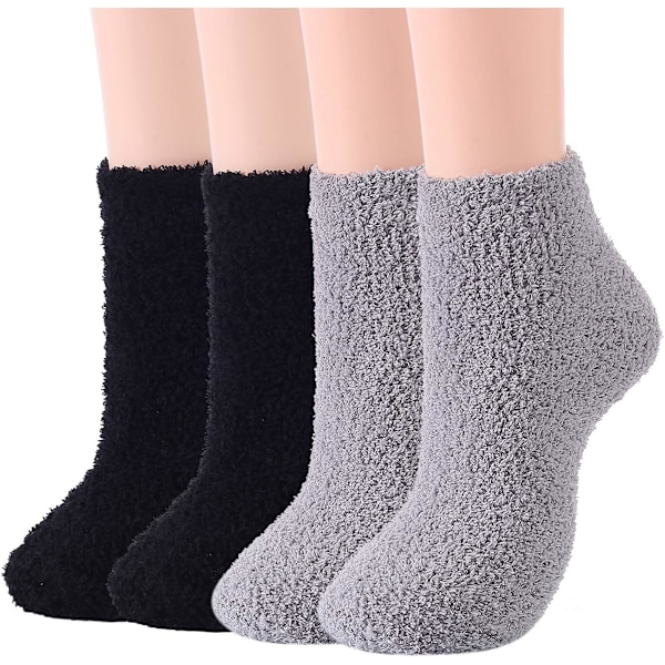 Mysiga Varma Toffelstrumpor Kvinnor Super Mjuka Mikrofiber Bekväma Sovstrumpor 6 eller 5 Par A6