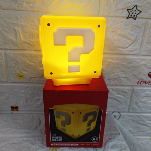 Super Mario LED frågetecken Audible Charging Night Light Cube