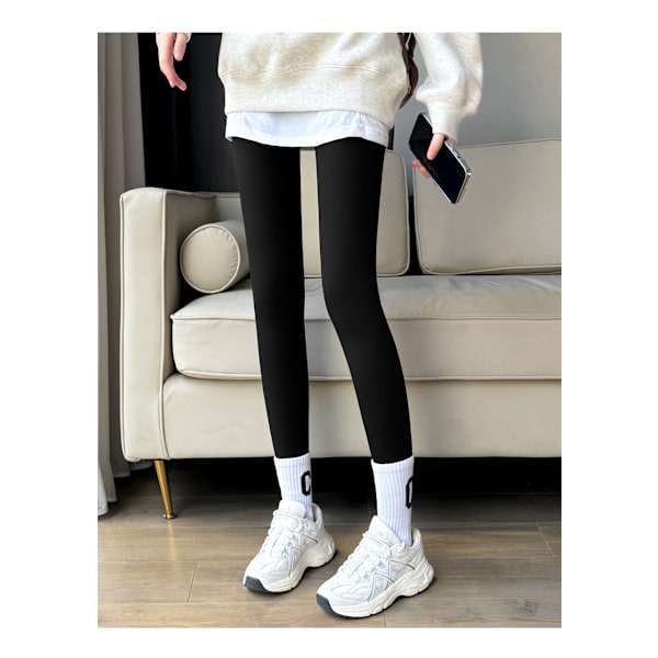 Damernas höst-vinter måste-ha: Plus-size fleecefodrade hajpants -vänliga,Tjockade,Smal,Diamant-vadderade,Svart Botten Ultimate Värme L [suitable for 100-120 catties]