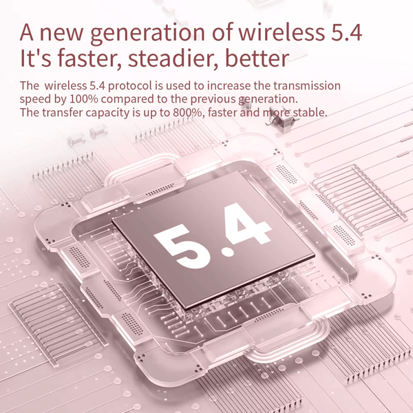 TWS Bluetooth 5.4 ørepropper, hjerteformede, high-definition mikrofon, roterbare og deformerbare, en ny Valentinsdagsgave til par, rød. Rose